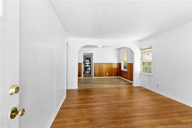 1109 Chesterfield Dr, Fayetteville, NC 28305 - spare room with arched walkways and wood finished floors