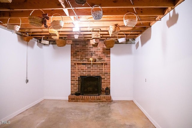 70 Sand Trap Ln, Roxboro, NC 27574 - finished basement featuring a fireplace and baseboards