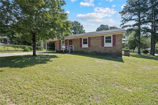 2619 Dumfries Dr, Fayetteville, NC 28306 - single story home with crawl space, concrete driveway, brick siding, and a front yard