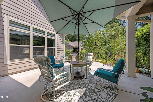 1372 Prevenient Dr, Wake Forest, NC 27587 - view of patio featuring an outdoor hangout area and grilling area