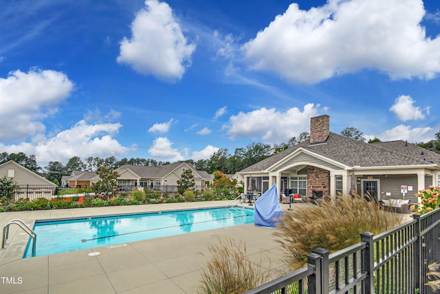 1372 Prevenient Dr, Wake Forest, NC 27587 - community pool featuring a patio area