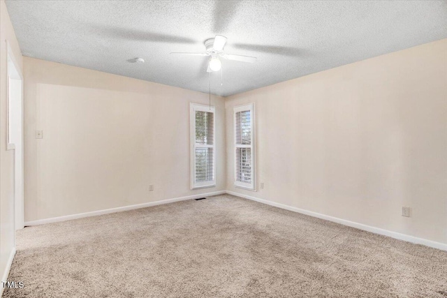 308 Spring Creek Rd, Goldsboro, NC 27534 - spare room with ceiling fan, carpet flooring, and a textured ceiling