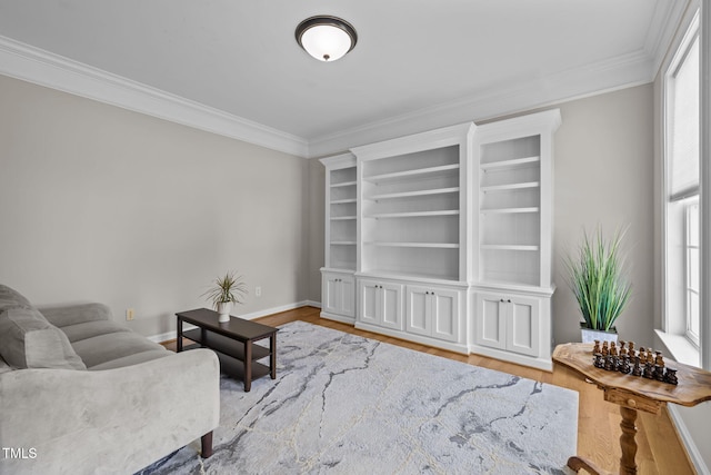 1802 Abby Knoll Dr, Apex, NC 27502 - living room featuring crown molding and wood finished floors