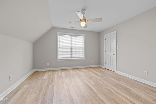 1802 Abby Knoll Dr, Apex, NC 27502 - bonus room featuring light wood-style floors, ceiling fan, and lofted ceiling