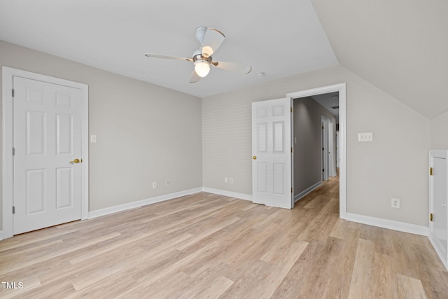 1802 Abby Knoll Dr, Apex, NC 27502 - additional living space with light wood-style flooring, ceiling fan, and vaulted ceiling