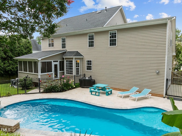 1802 Abby Knoll Dr, Apex, NC 27502 - rear view of property featuring a sunroom and a patio
