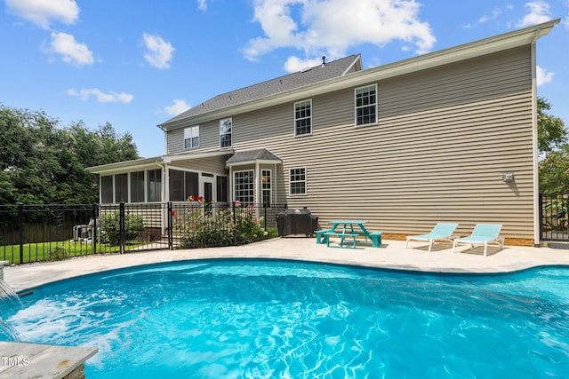 1802 Abby Knoll Dr, Apex, NC 27502 - view of swimming pool featuring a sunroom