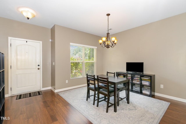 118 Truss Way, Durham, NC 27704 - dining room featuring a chandelier and dark wood finished floors