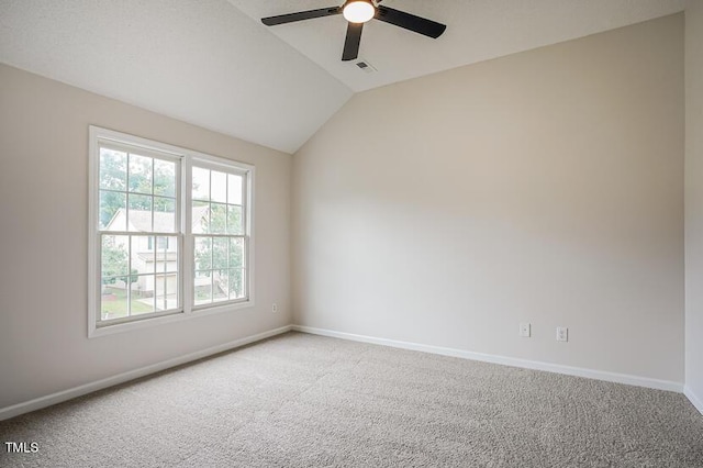 413 Hanska Way, Raleigh, NC 27610 - carpeted spare room with ceiling fan and vaulted ceiling