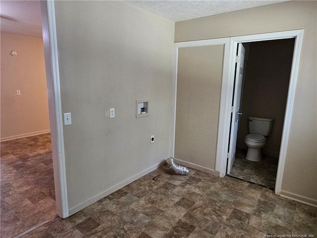 1918 Roxie Ave, Fayetteville, NC 28304 - laundry area featuring electric dryer hookup, hookup for a washing machine, and a textured ceiling