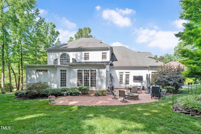 12452 Richmond Run Dr, Raleigh, NC 27614 - back of house with a patio area, an outdoor fire pit, and a yard