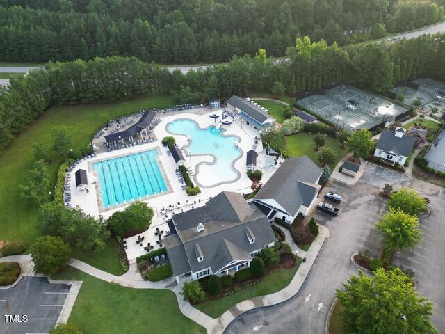 12452 Richmond Run Dr, Raleigh, NC 27614 - view of property location featuring a forest and a pool area