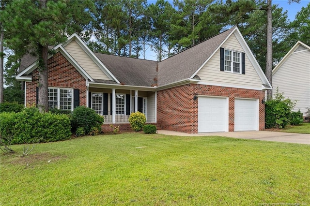 85 Shining Water Ln, Spring Lake, NC 28390 - traditional home featuring brick siding, covered porch, driveway, and a front yard