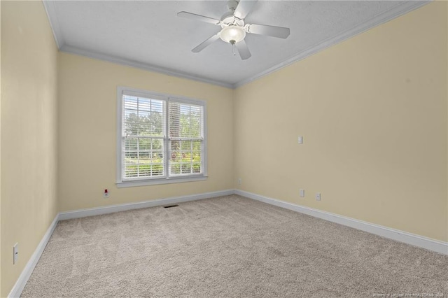 85 Shining Water Ln, Spring Lake, NC 28390 - empty room featuring ornamental molding, carpet, and ceiling fan
