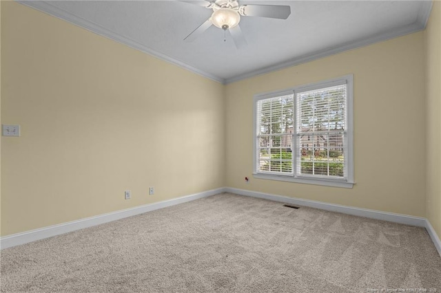 85 Shining Water Ln, Spring Lake, NC 28390 - empty room featuring crown molding, carpet, and a ceiling fan