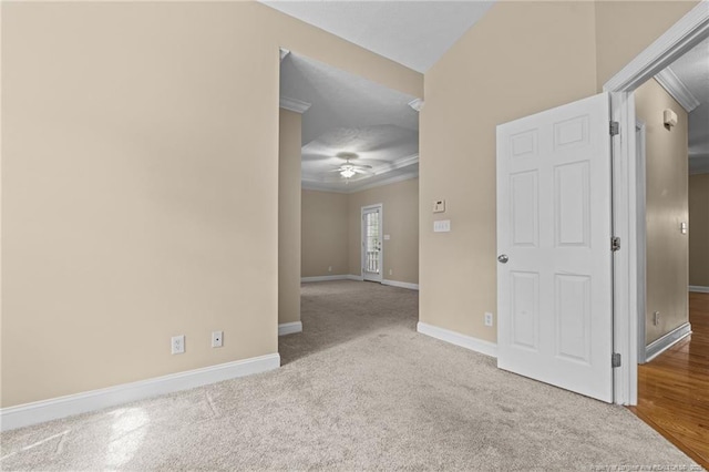 85 Shining Water Ln, Spring Lake, NC 28390 - carpeted empty room with ceiling fan and ornamental molding