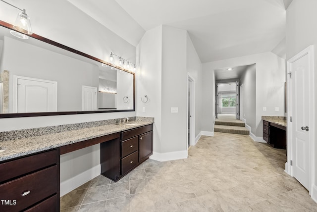 7112 Hasentree Way, Wake Forest, NC 27587 - bathroom with vanity and tile patterned flooring