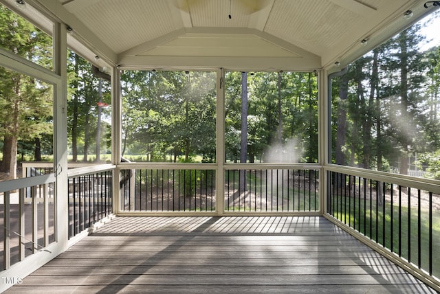 7112 Hasentree Way, Wake Forest, NC 27587 - deck with view of scattered trees and a sunroom