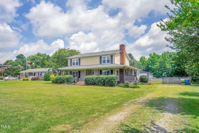 3542 Anderson Valley Rd, Mcleansville, NC 27301 - country-style home featuring a chimney and a porch