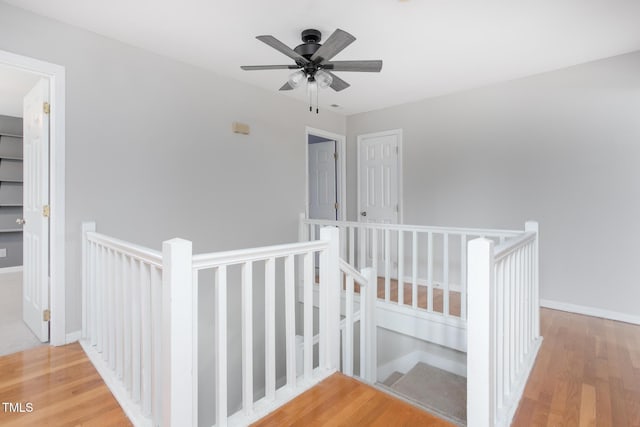 3542 Anderson Valley Rd, Mcleansville, NC 27301 - stairs featuring wood finished floors and ceiling fan