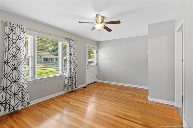 3810 David St, Fayetteville, NC 28304 - unfurnished room with a ceiling fan and light wood-style floors