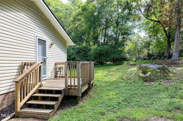 8905 Dukes Lake Rd, Zebulon, NC 27597 - view of green lawn with a deck