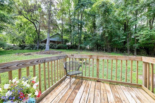 8905 Dukes Lake Rd, Zebulon, NC 27597 - deck featuring a yard