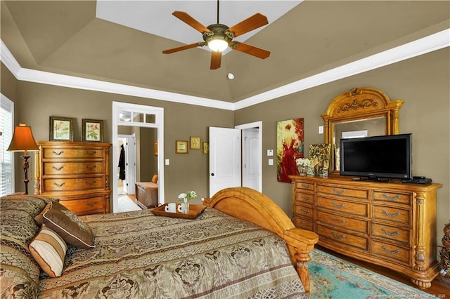 2825 Sand Trap Ln, Hope Mills, NC 28348 - bedroom featuring vaulted ceiling and a ceiling fan
