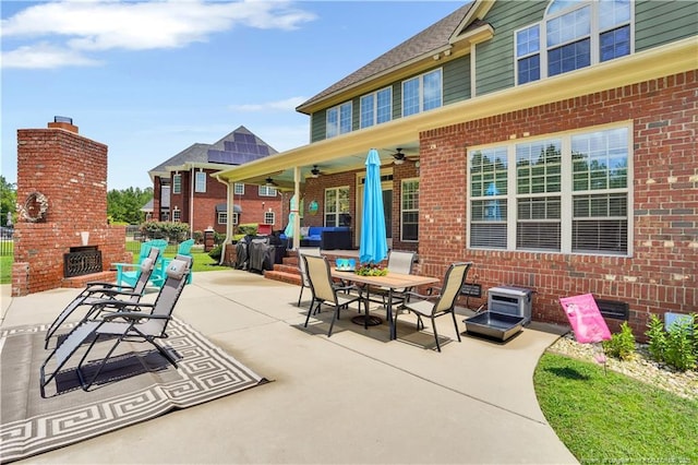 2825 Sand Trap Ln, Hope Mills, NC 28348 - view of patio featuring ceiling fan and outdoor dining space