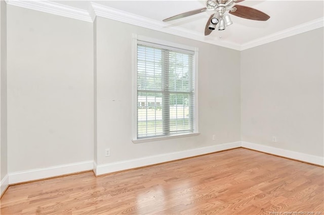 1190 Mckeller Rd, Fairmont, NC 28340 - empty room featuring crown molding, light wood finished floors, and ceiling fan