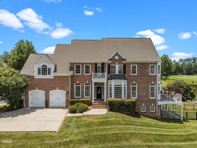 12510 Megan Hill Ct, Raleigh, NC 27614 - colonial inspired home with brick siding, concrete driveway, and an attached garage