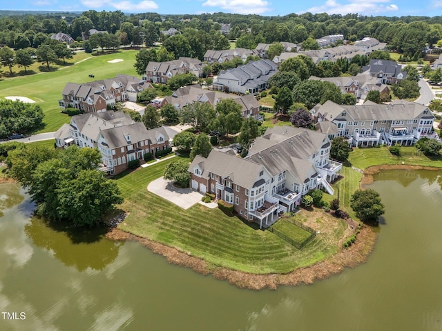 12510 Megan Hill Ct, Raleigh, NC 27614 - aerial perspective of suburban area featuring a large body of water and a golf course