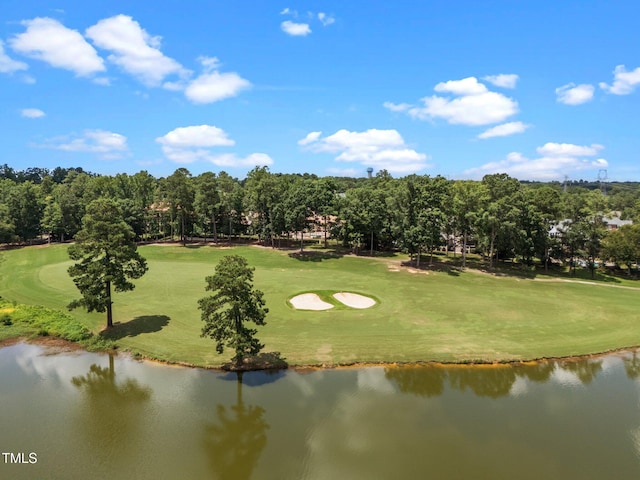 12510 Megan Hill Ct, Raleigh, NC 27614 - view of home's community with golf course view, a water view, and view of wooded area