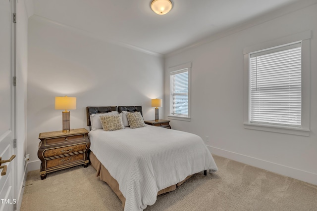 2203 Meadowcreek Dr, Durham, NC 27705 - bedroom featuring light colored carpet and crown molding