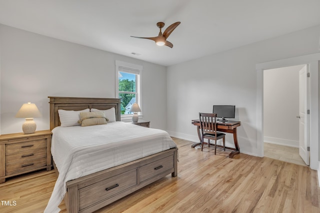 2203 Meadowcreek Dr, Durham, NC 27705 - bedroom featuring light wood-style floors and ceiling fan
