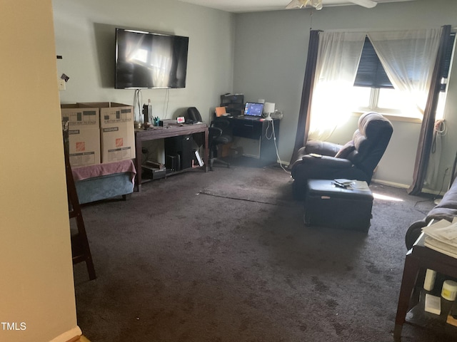 5612 Falls Of Neuse Rd Unit D, Raleigh, NC 27609 - living area featuring carpet floors and a ceiling fan