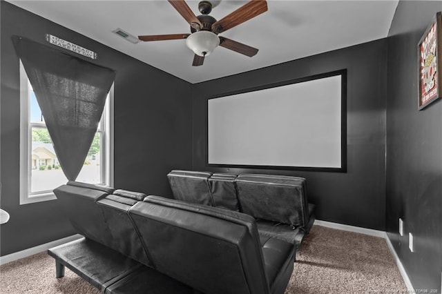 6204 Yorkie Ct, Stedman, NC 28391 - carpeted cinema room with baseboards and a ceiling fan