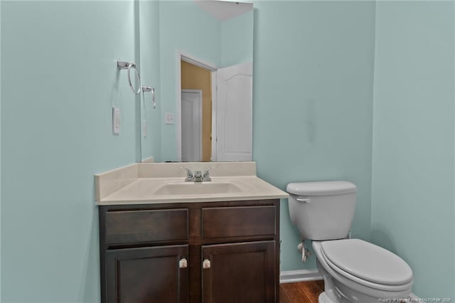 6204 Yorkie Ct, Stedman, NC 28391 - half bath featuring vanity and wood finished floors