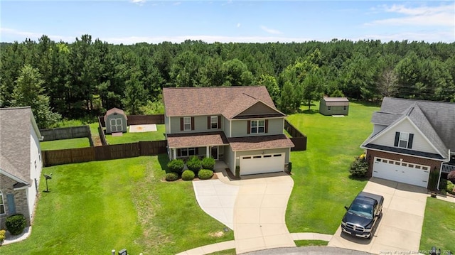 6204 Yorkie Ct, Stedman, NC 28391 - view from above of property featuring a heavily wooded area