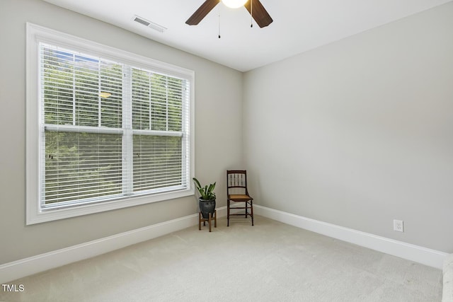 669 Fallon Grove Way, Raleigh, NC 27608 - living area featuring carpet floors and ceiling fan