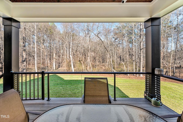 5040 Shakori Trl, Durham, NC 27707 - deck featuring a yard and outdoor dining area