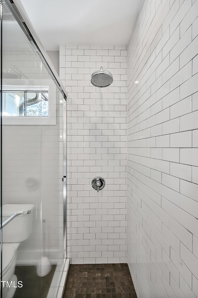 5040 Shakori Trl, Durham, NC 27707 - full bathroom with a shower stall and toilet