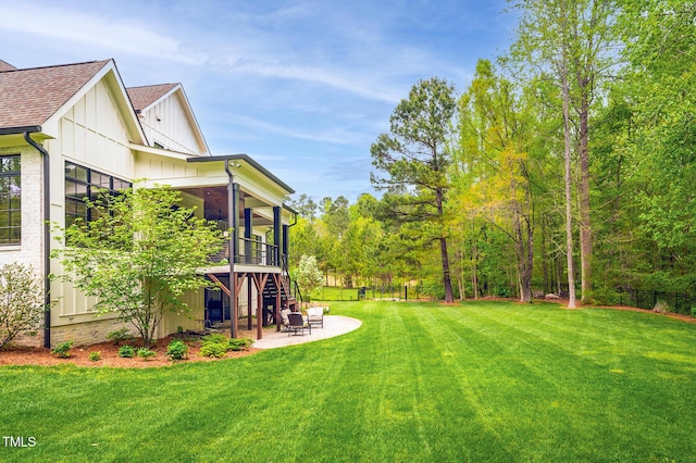 5040 Shakori Trl, Durham, NC 27707 - view of yard featuring a patio and stairs