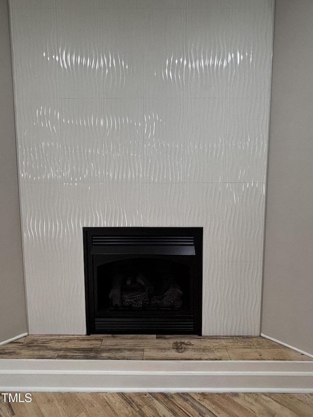 1119 Sagamore Dr, Louisburg, NC 27549 - detailed view of a fireplace and wood finished floors