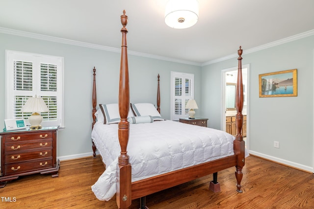 4135 Somerset Dr, Oxford, NC 27565 - bedroom with crown molding, wood finished floors, and ensuite bathroom