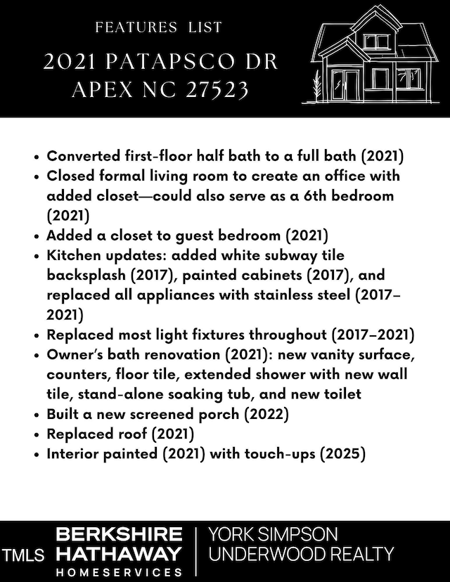 2021 Patapsco Dr, Apex, NC 27523 - view of miscellaneous listing collateral
