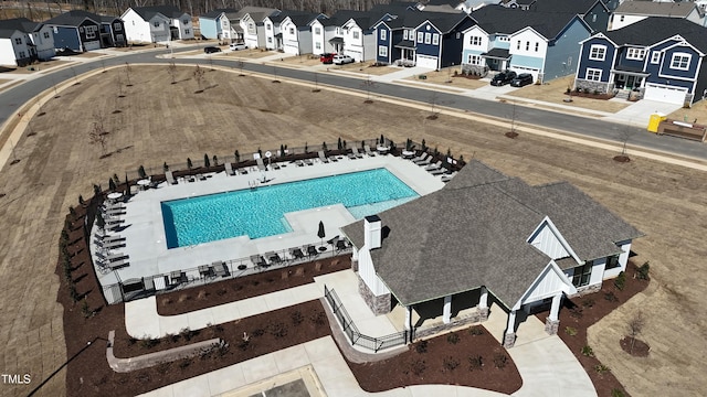 3731 Lebrun Path Unit 150Gunnison Cl, Fuquay Varina, NC 27526 - aerial perspective of suburban area featuring a pool area