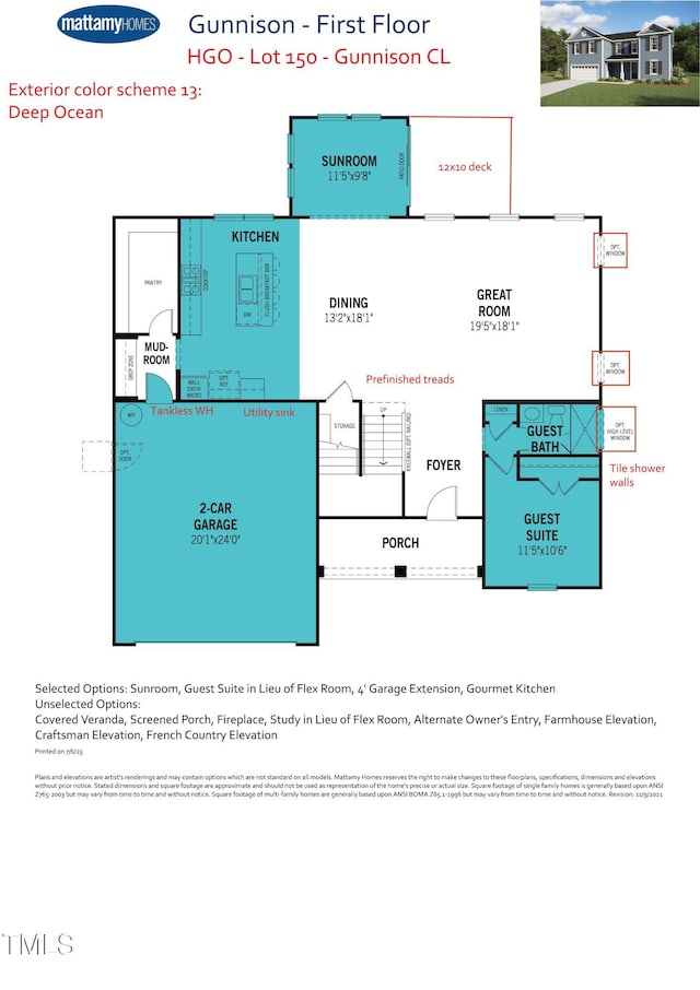 3731 Lebrun Path Unit 150Gunnison Cl, Fuquay Varina, NC 27526 - view of home floor plan