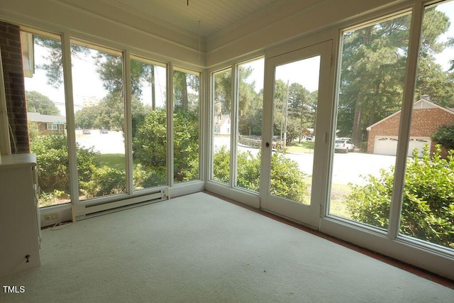 1801 Bethlehem Rd, Rocky Mount, NC 27803 - unfurnished sunroom with plenty of natural light and a baseboard radiator