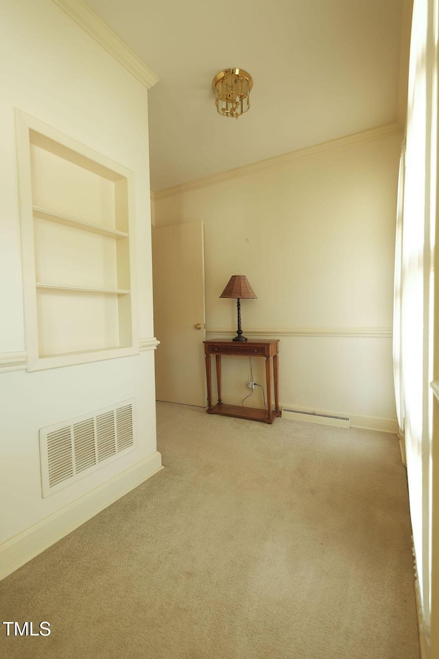 1801 Bethlehem Rd, Rocky Mount, NC 27803 - spare room featuring crown molding, carpet, and built in features